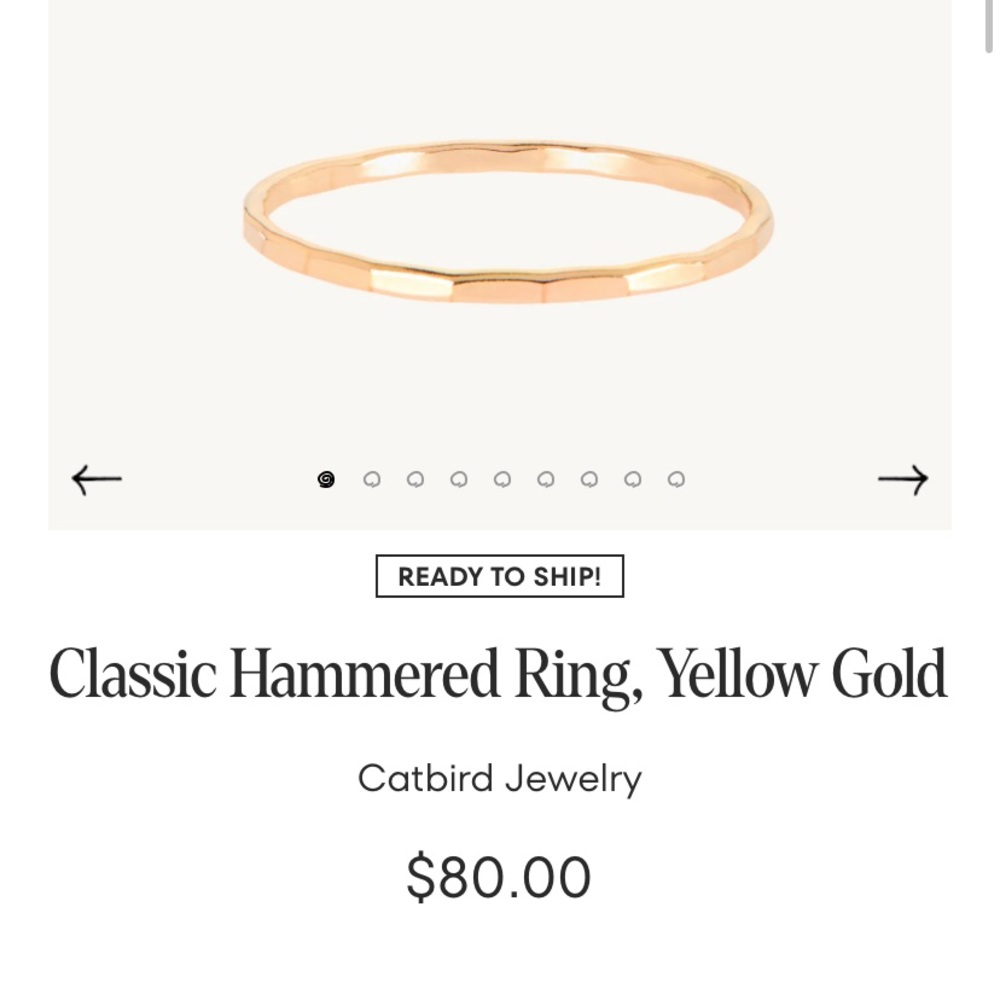 Catbird hammered ring sz 6